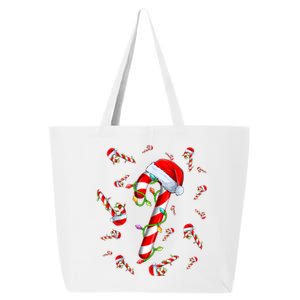 Candy Cane Merry And Bright Red And White Candy Christmas 25L Jumbo Tote