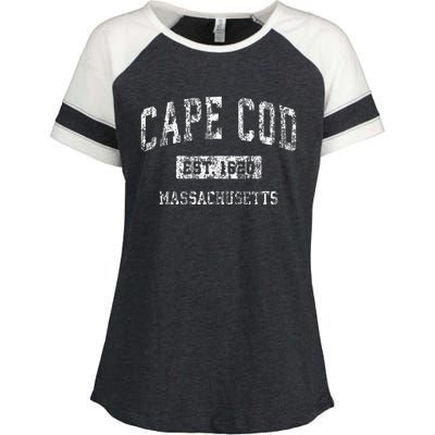 Cape Cod Massachusetts Ma Vintage Sports Enza Ladies Jersey Colorblock Tee