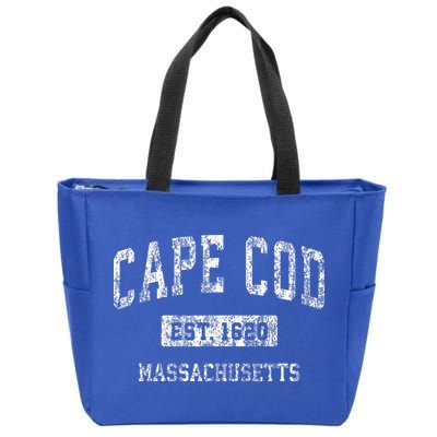 Cape Cod Massachusetts Ma Vintage Sports Zip Tote Bag