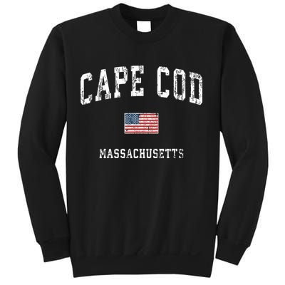 Cape Cod Massachusetts Ma Vintage American Flag Sports Sweatshirt
