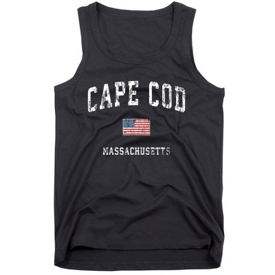 Cape Cod Massachusetts Ma Vintage American Flag Sports Tank Top