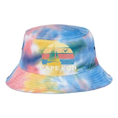 Cape Cod MA Vintage Sailboat 70s Throwback Sunset Tie Dye Newport Bucket Hat