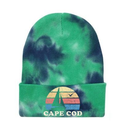 Cape Cod MA Vintage Sailboat 70s Throwback Sunset Tie Dye 12in Knit Beanie