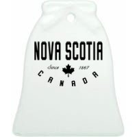 Canada Canadian Maple Leaf Ceramic Bell Ornament