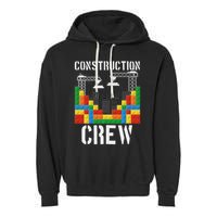 Construction Crew Master Builder Bricklayer Building Blocks Garment-Dyed Fleece Hoodie