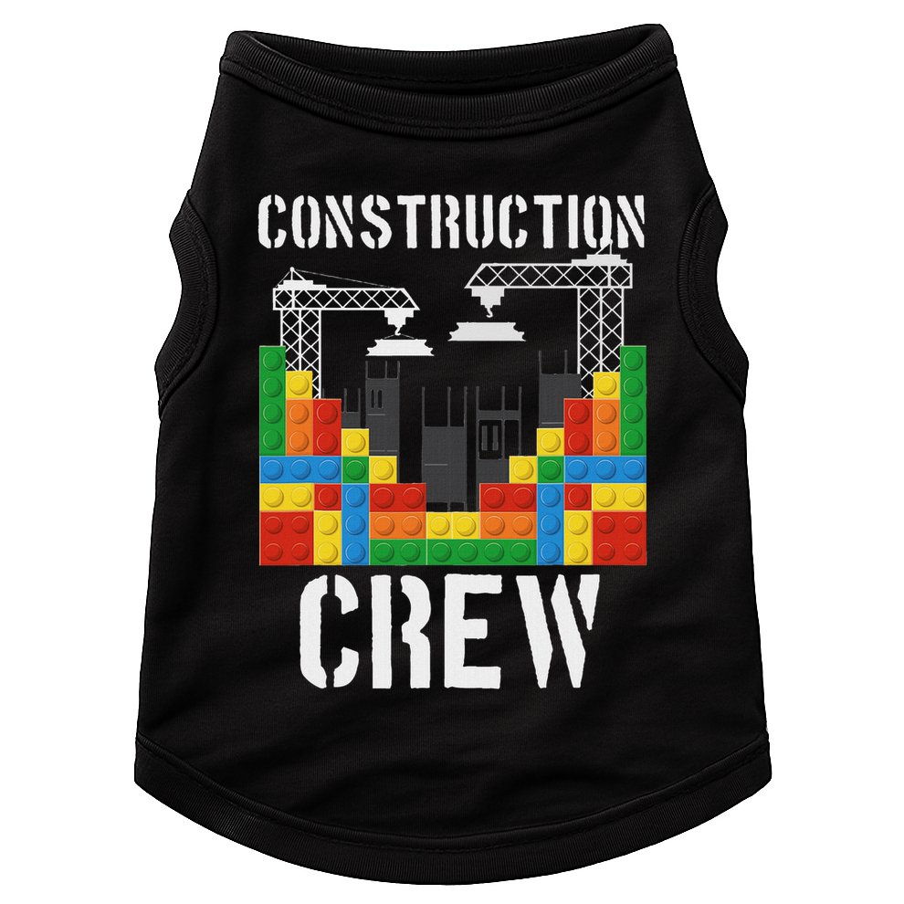 Construction Crew Master Builder Bricklayer Building Blocks Doggie Tank