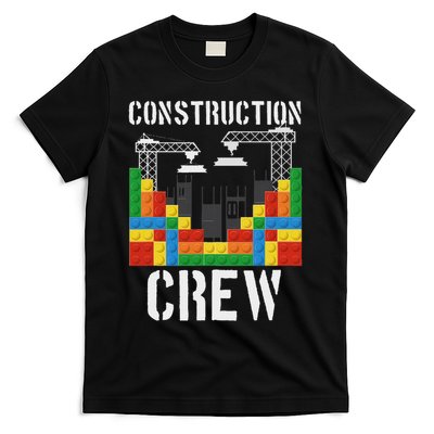 Construction Crew Master Builder Bricklayer Building Blocks T-Shirt