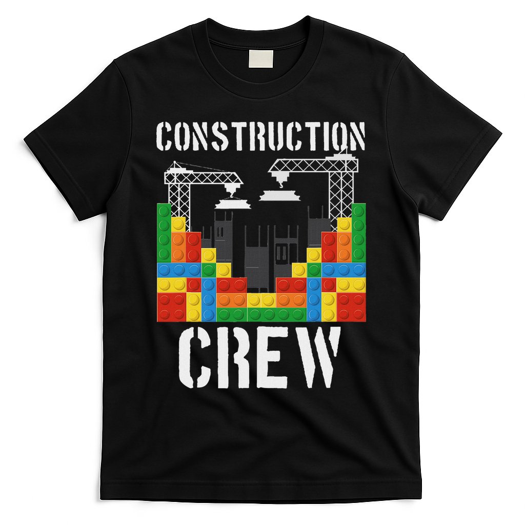 Construction Crew Master Builder Bricklayer Building Blocks T-Shirt