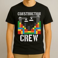Construction Crew Master Builder Bricklayer Building Blocks T-Shirt