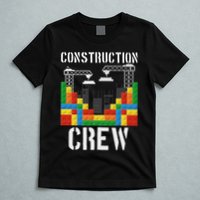 Construction Crew Master Builder Bricklayer Building Blocks T-Shirt