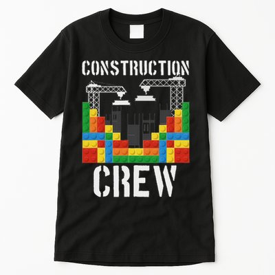 Construction Crew Master Builder Bricklayer Building Blocks Tall T-Shirt