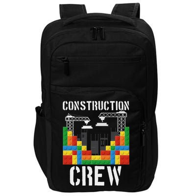 Construction Crew Master Builder Bricklayer Building Blocks Impact Tech Backpack