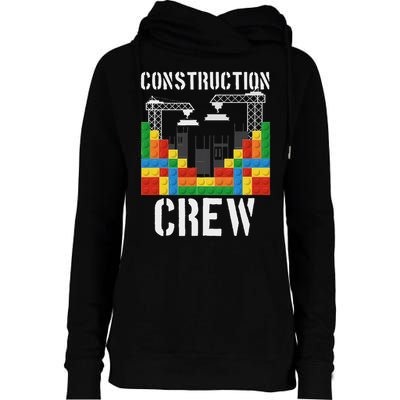 Construction Crew Master Builder Bricklayer Building Blocks Womens Funnel Neck Pullover Hood