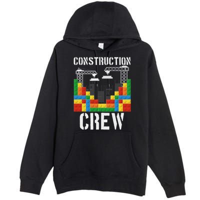Construction Crew Master Builder Bricklayer Building Blocks Premium Pullover Hoodie