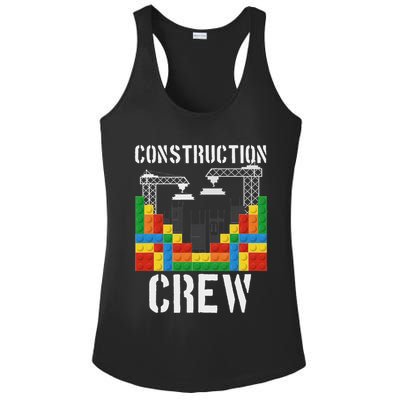 Construction Crew Master Builder Bricklayer Building Blocks Ladies PosiCharge Competitor Racerback Tank