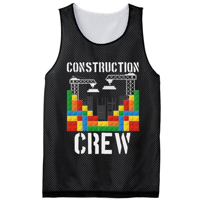 Construction Crew Master Builder Bricklayer Building Blocks Mesh Reversible Basketball Jersey Tank