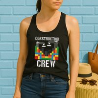 Construction Crew Master Builder Bricklayer Building Blocks Womens Tank Top