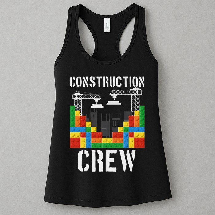 Construction Crew Master Builder Bricklayer Building Blocks Womens Tank Top
