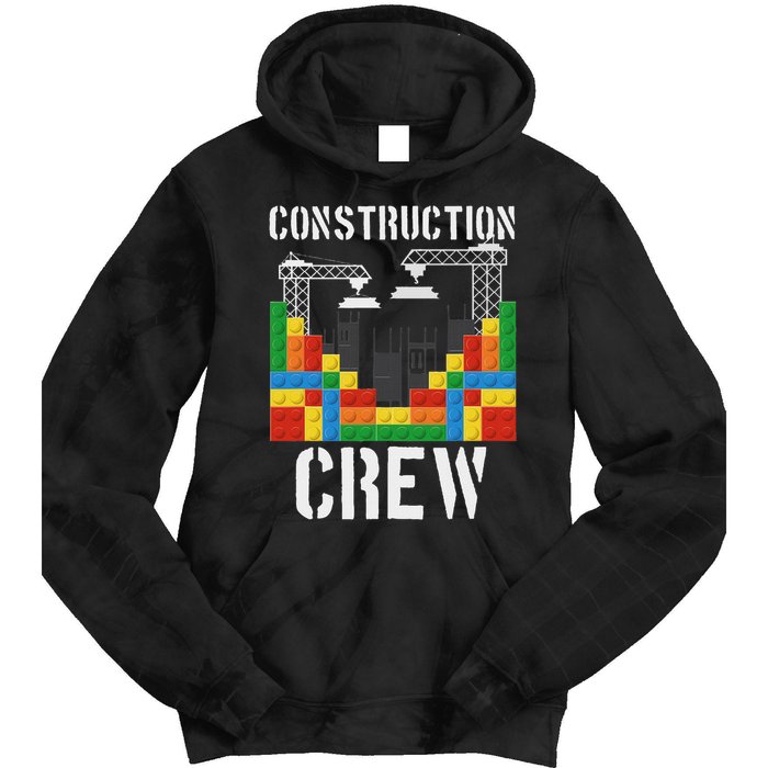 Construction Crew Master Builder Bricklayer Building Blocks Tie Dye Hoodie