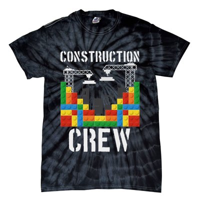 Construction Crew Master Builder Bricklayer Building Blocks Tie-Dye T-Shirt