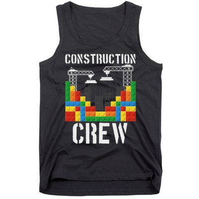 Construction Crew Master Builder Bricklayer Building Blocks Tank Top