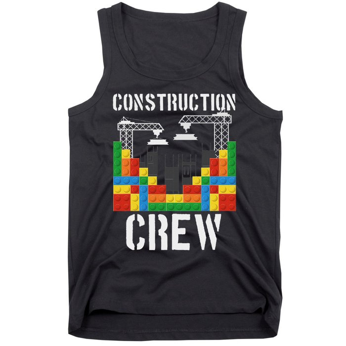 Construction Crew Master Builder Bricklayer Building Blocks Tank Top