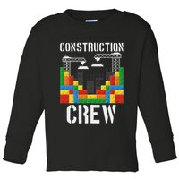 Construction Crew Master Builder Bricklayer Building Blocks Toddler Long Sleeve Shirt