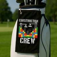 Construction Crew Master Builder Bricklayer Building Blocks Golf Towel