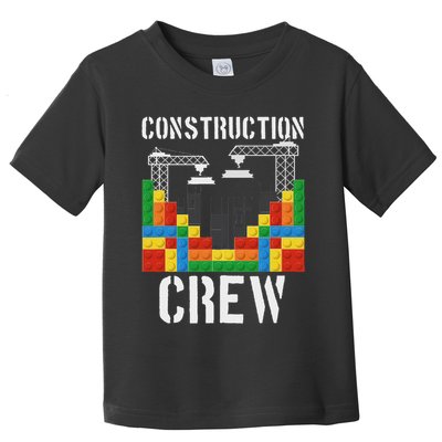 Construction Crew Master Builder Bricklayer Building Blocks Toddler T-Shirt