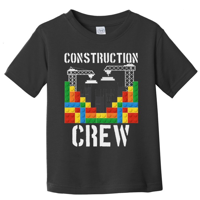 Construction Crew Master Builder Bricklayer Building Blocks Toddler T-Shirt