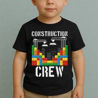Construction Crew Master Builder Bricklayer Building Blocks Toddler T-Shirt