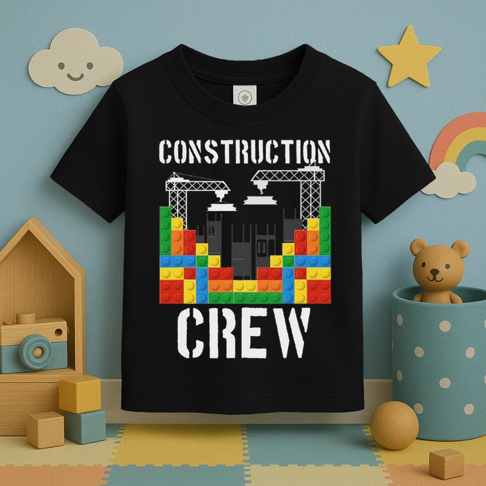 Construction Crew Master Builder Bricklayer Building Blocks Toddler T-Shirt