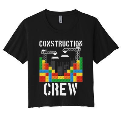 Construction Crew Master Builder Bricklayer Building Blocks Crop Top
