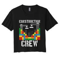 Construction Crew Master Builder Bricklayer Building Blocks Crop Top