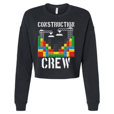 Construction Crew Master Builder Bricklayer Building Blocks Cropped Pullover Crew