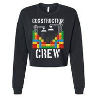 Construction Crew Master Builder Bricklayer Building Blocks Cropped Pullover Crew