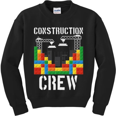 Construction Crew Master Builder Bricklayer Building Blocks Kids Sweatshirt