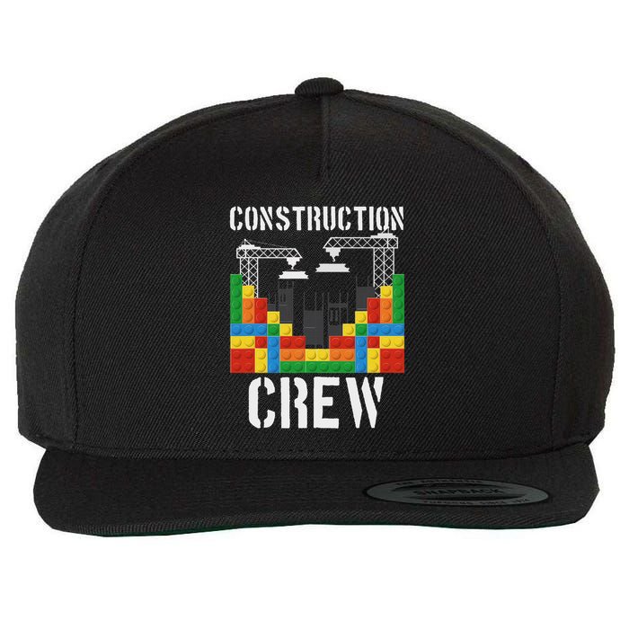 Construction Crew Master Builder Bricklayer Building Blocks Wool Snapback Cap
