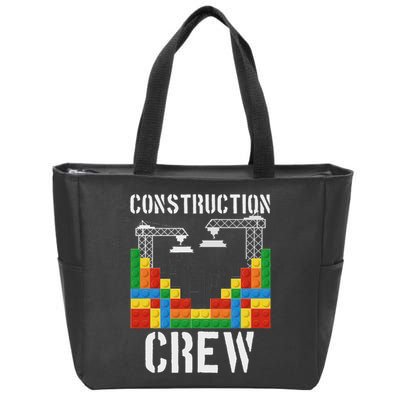 Construction Crew Master Builder Bricklayer Building Blocks Zip Tote Bag
