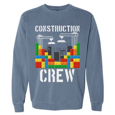 Construction Crew Master Builder Bricklayer Building Blocks Garment-Dyed Sweatshirt