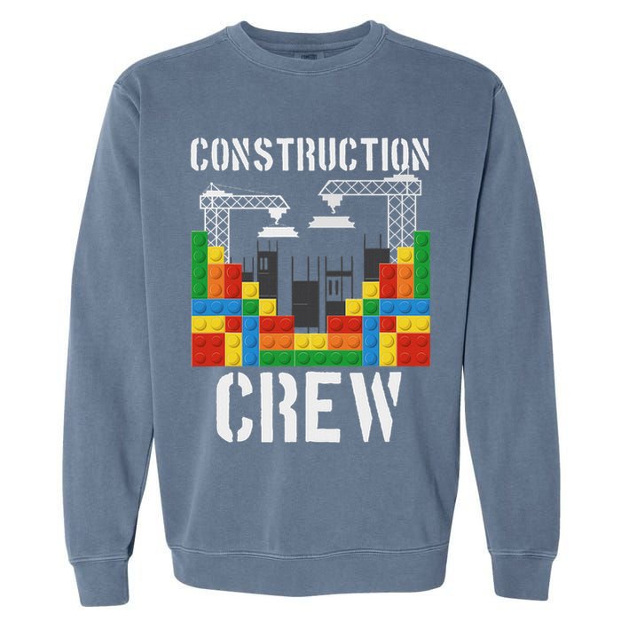 Construction Crew Master Builder Bricklayer Building Blocks Garment-Dyed Sweatshirt
