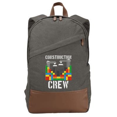 Construction Crew Master Builder Bricklayer Building Blocks Cotton Canvas Backpack