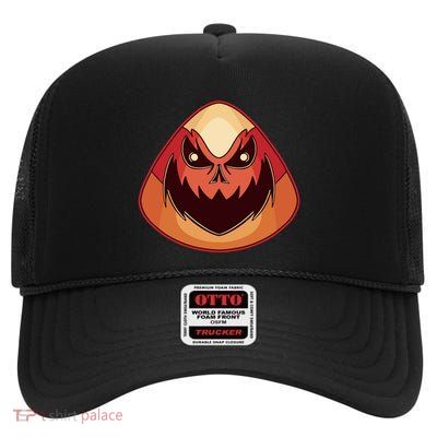 Candy Corn Monster Halloween High Crown Mesh Back Trucker Hat