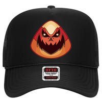 Candy Corn Monster Halloween High Crown Mesh Back Trucker Hat