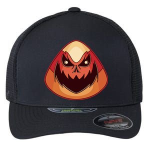 Candy Corn Monster Halloween Flexfit Unipanel Trucker Cap