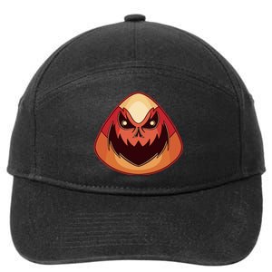 Candy Corn Monster Halloween 7-Panel Snapback Hat