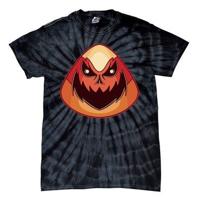 Candy Corn Monster Halloween Tie-Dye T-Shirt