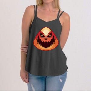 Candy Corn Monster Halloween Women's Strappy Tank