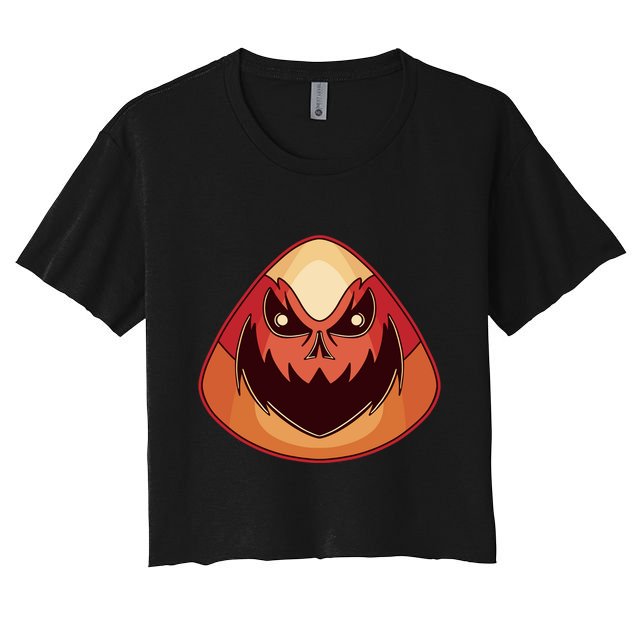 Candy Corn Monster Halloween Crop Top