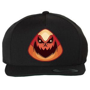 Candy Corn Monster Halloween Wool Snapback Cap